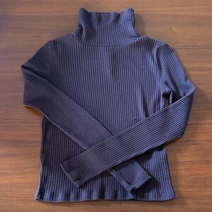 Babaton Ribbed Turtleneck Long Sleeve Top